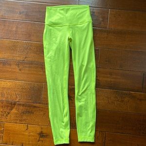Lululemon bright chartreuse leggings yoga workout pants 2